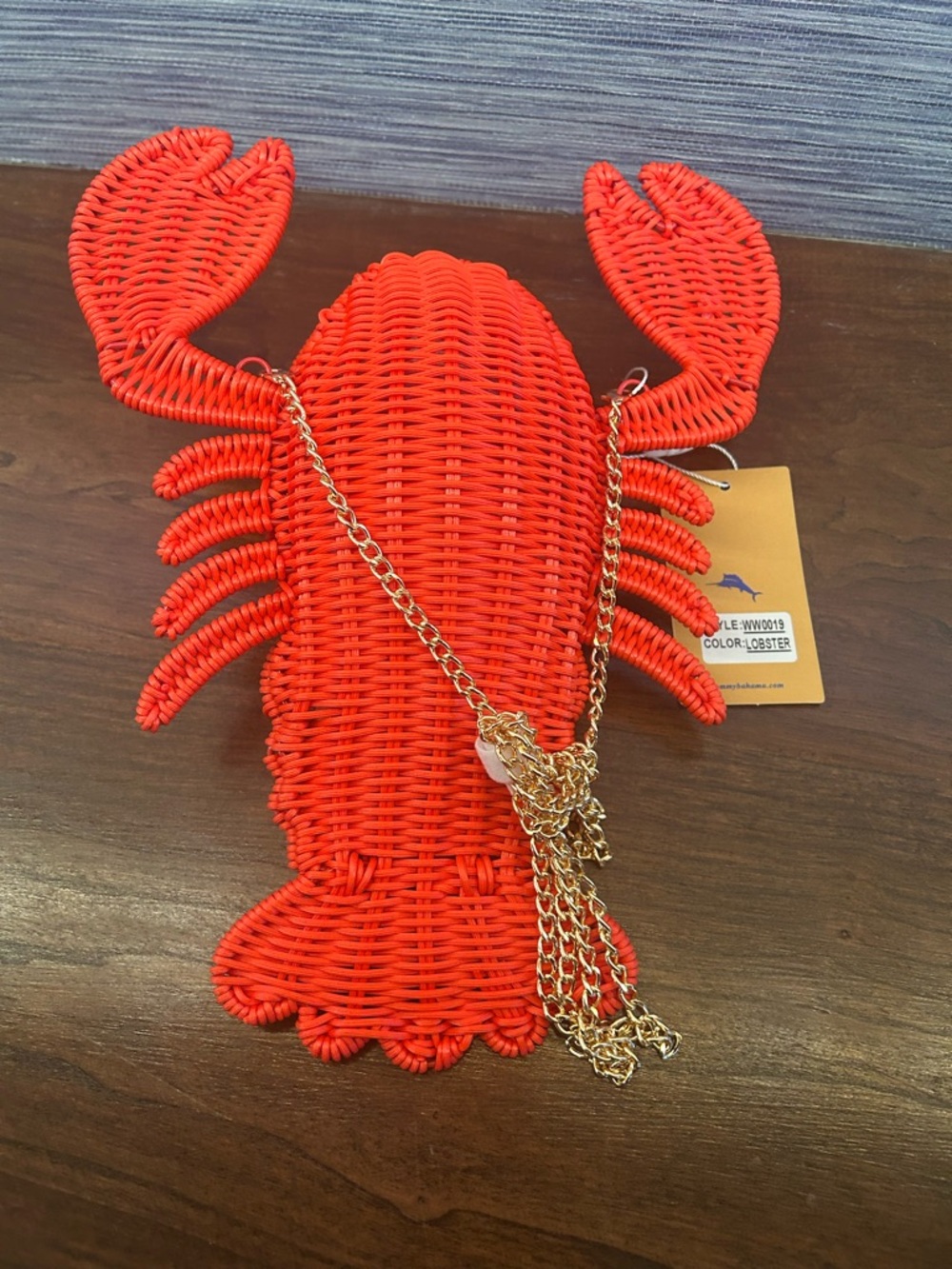 NWT Tommy Bahama Lobster bag purse red straw viral new rare - Picture 2 of 6